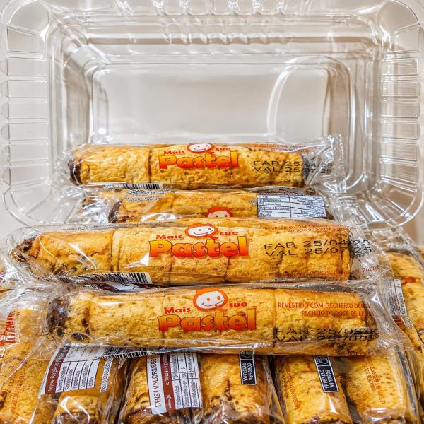 MAIS QUE PASTEL CANUDO RECHE DOCE DE LEITE/CHOC BANDEJA 20X42GR